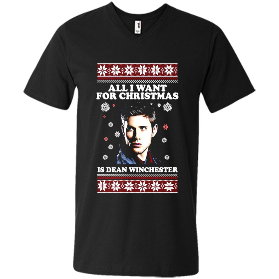All I want for Christmas is Dean Winchester sweater - Men's V-Neck