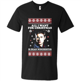 All I want for Christmas is Dean Winchester sweater - Men's V-Neck