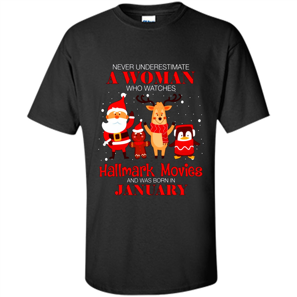 Never Underestimate A January Woman Watches Hallmark Movies Sweatshirt PINGPONG