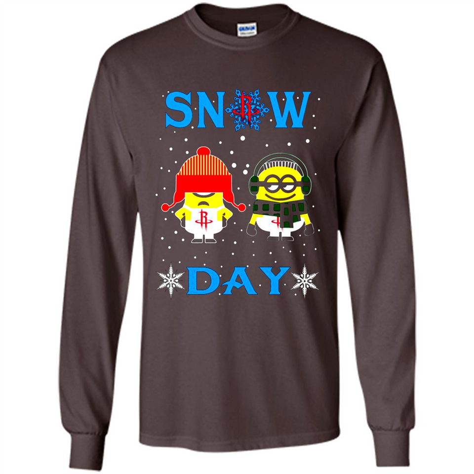 Snow Day Shirt For Houston Rockets Vs Minion Fans pingpong