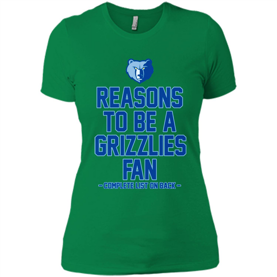 Reasons to be a Memphis Grizzlies Fan Complete List on Back - Ladies' Boyfriend T-Shirt
