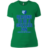 Reasons to be a Memphis Grizzlies Fan Complete List on Back - Ladies' Boyfriend T-Shirt