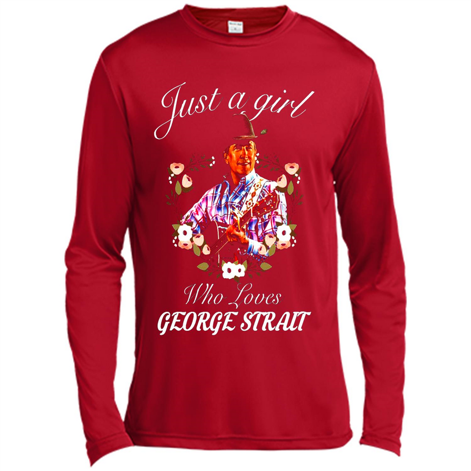 Just a Girl Who Loves Music George Strait Shirt PINGPONG - Canvas Long Sleeve T-Shirt