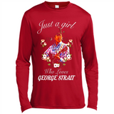 Just a Girl Who Loves Music George Strait Shirt PINGPONG - Canvas Long Sleeve T-Shirt