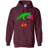GRINCH HAND HOLDING CHICAGO BLACKHAWKS GLITTER CHRISTMAS PINGPONG