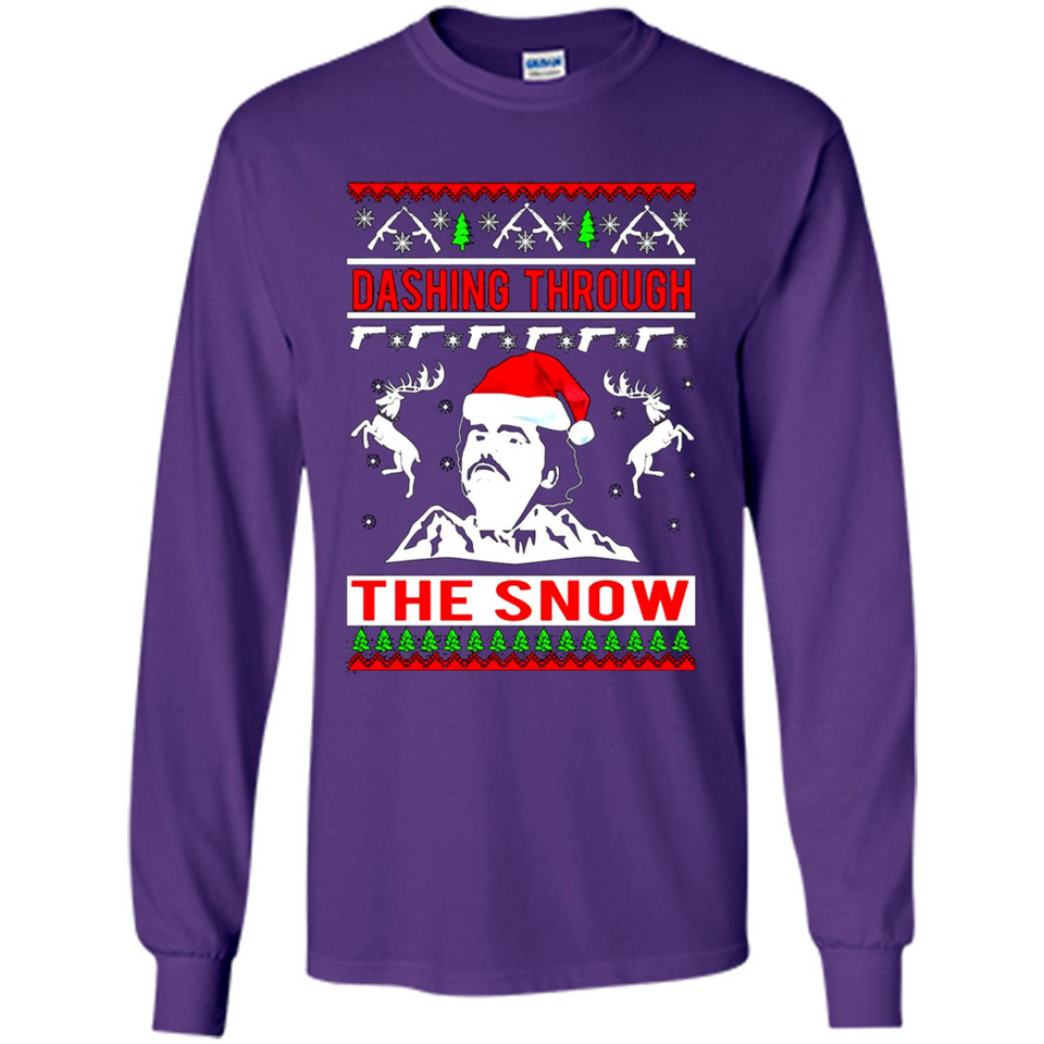 Narcos dashing through the snow Christmas sweatshirt PINGPONG