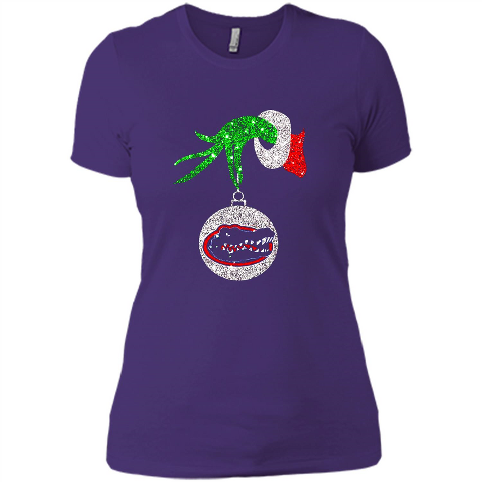 Funny Florida Gators Glitter Grinch Monogram Ornament Christmas Gift - Ladies' Boyfriend T-Shirt