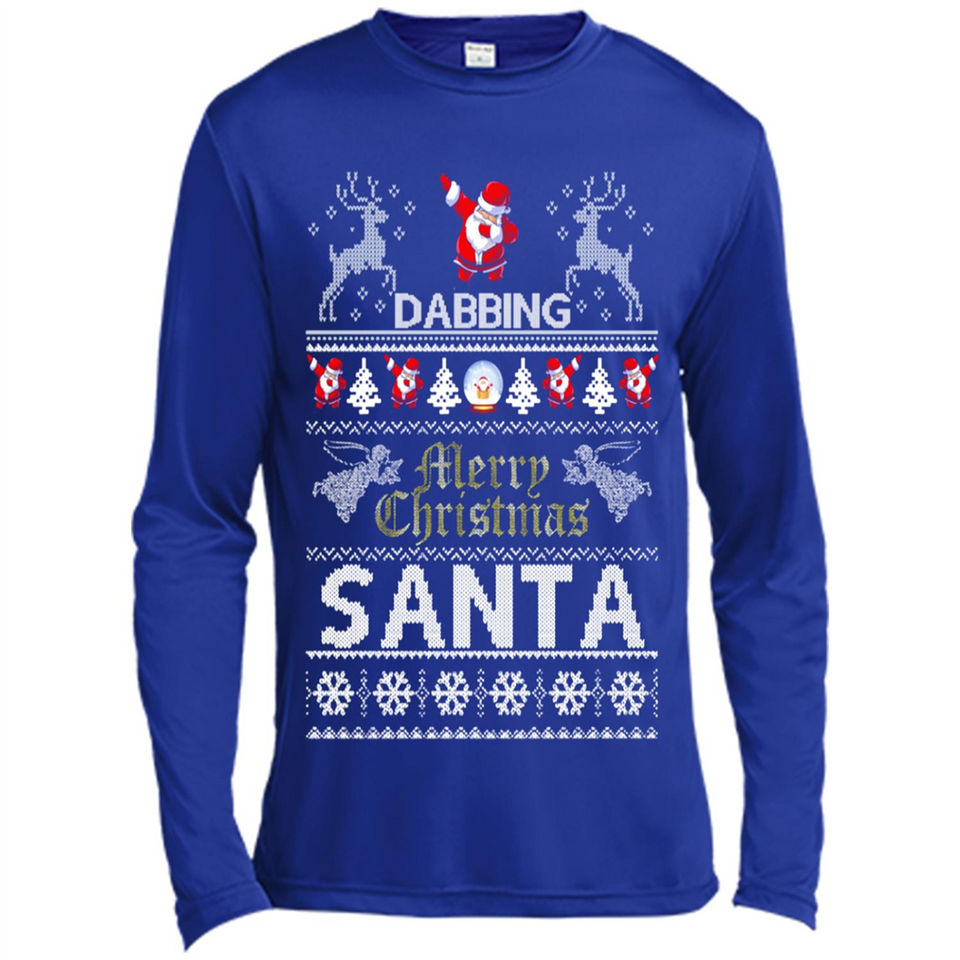 Dabbing Santa Ugly Christmas - Canvas Long Sleeve T-Shirt