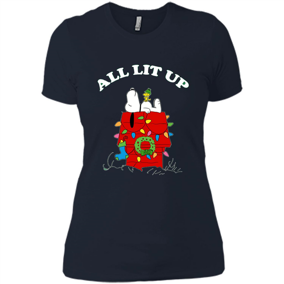 Peanuts By Schulz Snoopy Young Men_s Christmas - Ladies' Boyfriend T-Shirt