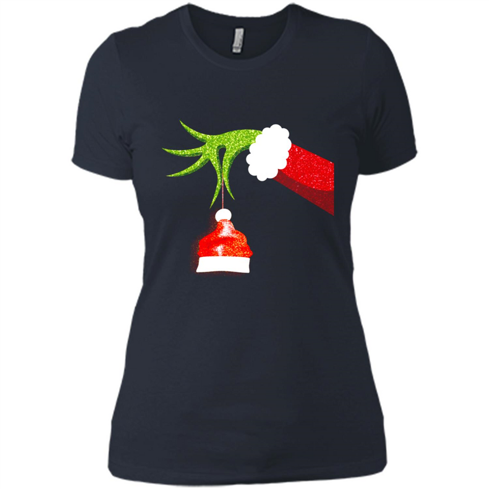 Funny Grinch Hand Holding Santa Hat Ornament Christmas PING PONG