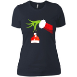 Funny Grinch Hand Holding Santa Hat Ornament Christmas PING PONG
