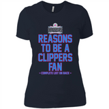 Reasons to be a LA Clippers Fan Complete List on Back - Ladies' Boyfriend T-Shirt