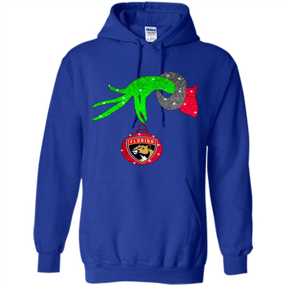 GRINCH HAND HOLDING FLORIDA PANTHERS GLITTER CHRISTMAS PINGPONG
