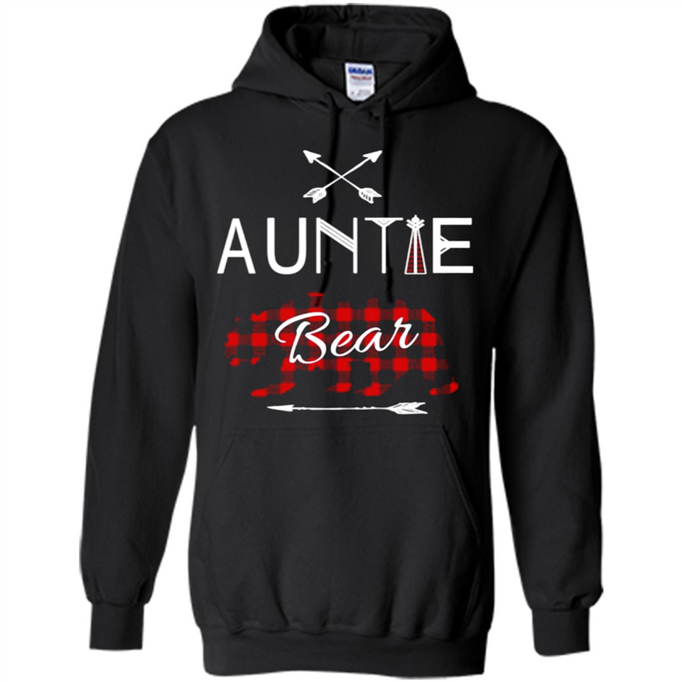 Aunt Shirt Buffalo Plaid Family Camp Bear Tee - Hoodie