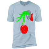 Christmas The Grinch Hand Holding Apple Ornament sweater - Premium Short Sleeve T-Shirt