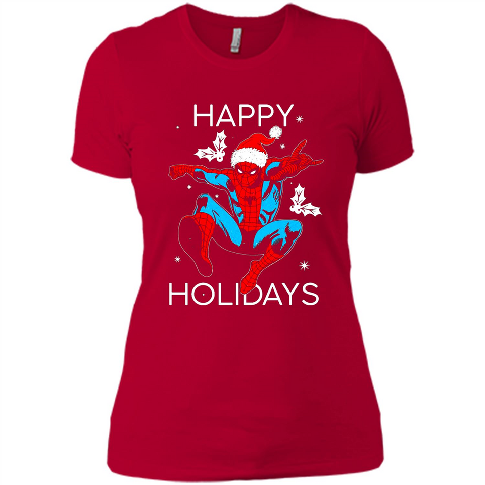 Marvel Spider Man Happy Holidays Santa Christmas Mug PINGPONG - Ladies' Boyfriend T-Shirt