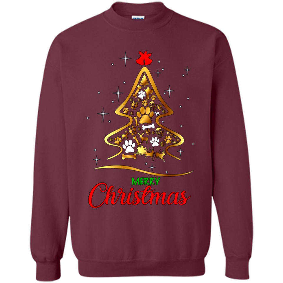 Merry Christmas Dogs Christmas Tree sweater PINGPONG