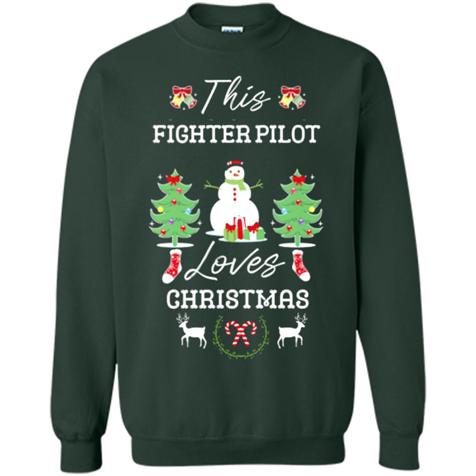 This Fighter Pilot Loves Christmas Tree Shirt with Snowman
