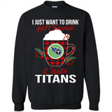 I Just Want To Drink Hot Chocolate & Watch Tennessee Titans Ugly Christmas Sweater PINGPONG