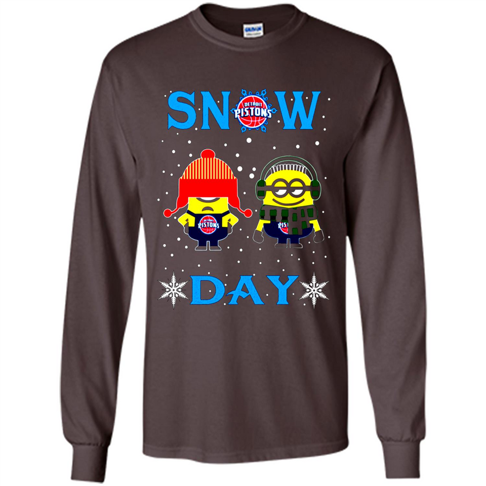 Snow Day Shirt For Detroit Pistons Vs Minion Fans pingpong