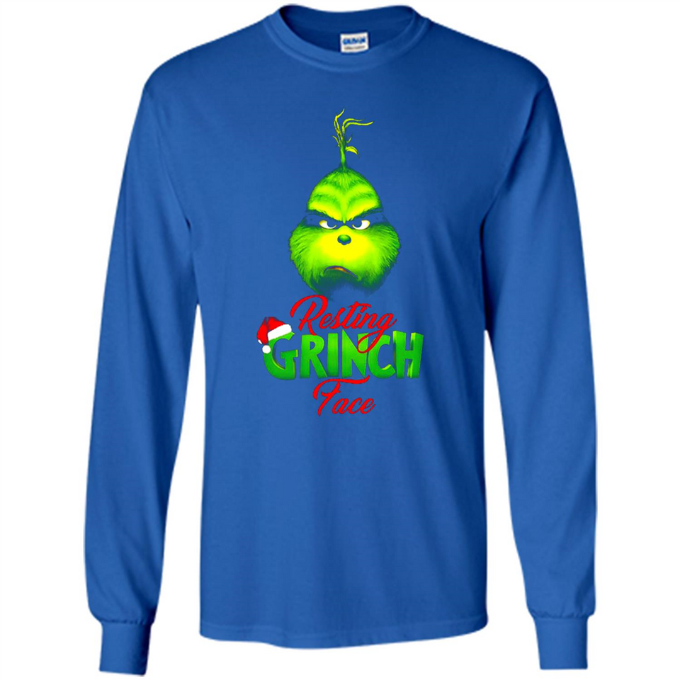Resting Grinch Face Shirt PINGPONG - Long Sleeve T-Shirt
