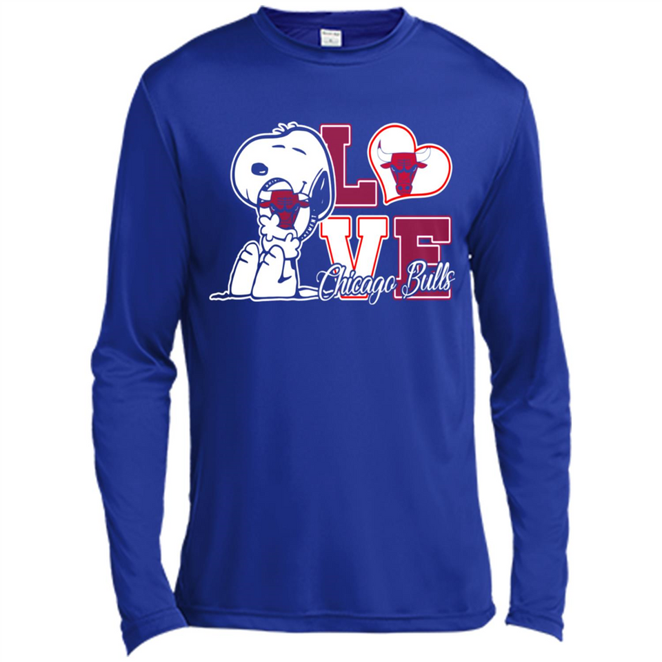 Snoopy loves NBA Chicago Bulls - Canvas Long Sleeve T-Shirt