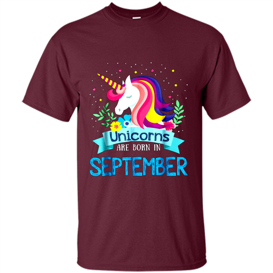 Unicorns are born in September Birthday Rainbow Gift Ladies Custom