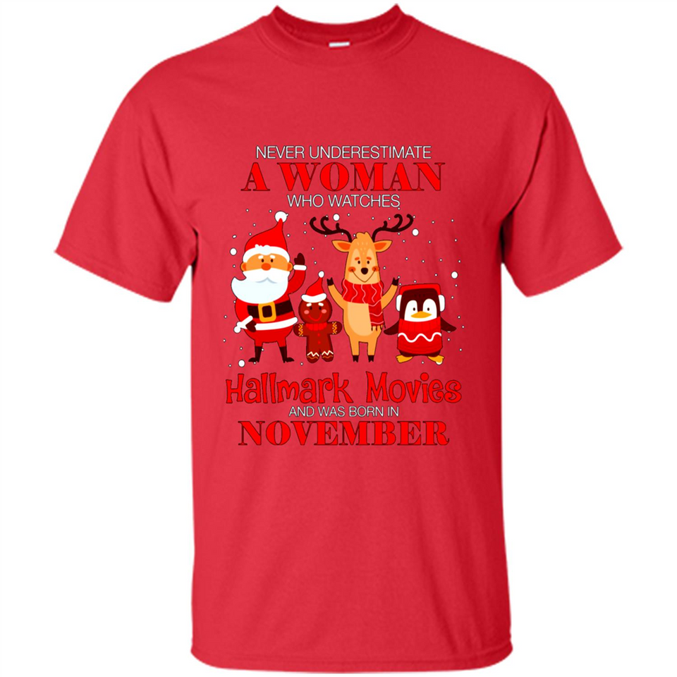 Never Underestimate A November Woman Watches Hallmark Movies Sweatshirt PINGPONG