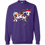 Christmas Lights Cow Wearing Santa Hat Funny Xmas Sweatshirt - Sweatshirt