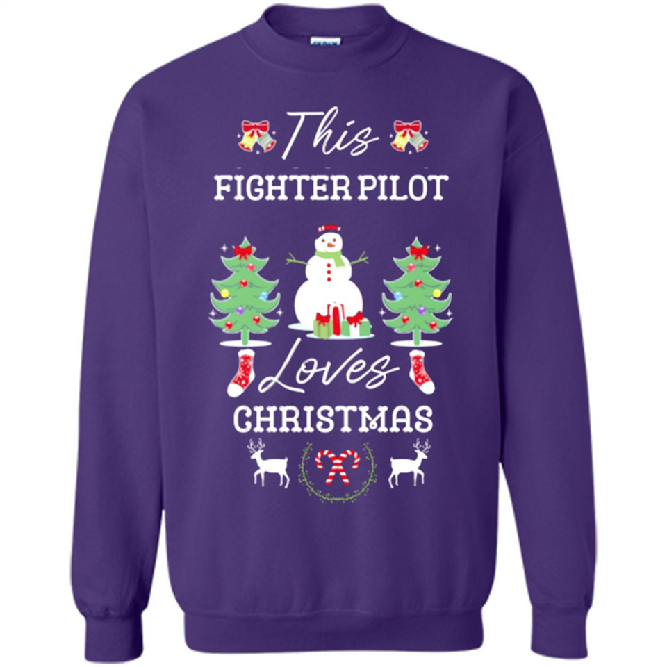 This Fighter Pilot Loves Christmas Tree Shirt with Snowman