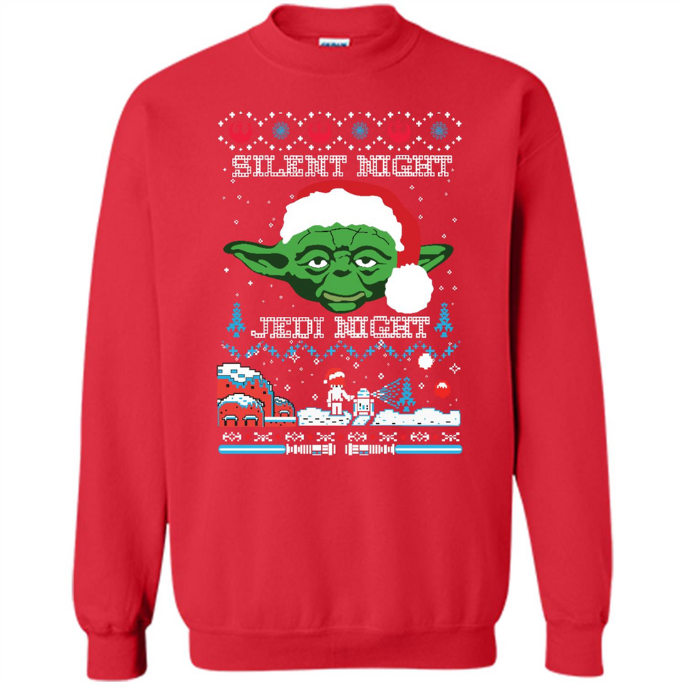 YODA SILENT NIGHT JEDI NIGHT CHRISTMAS UGLY SWEATER