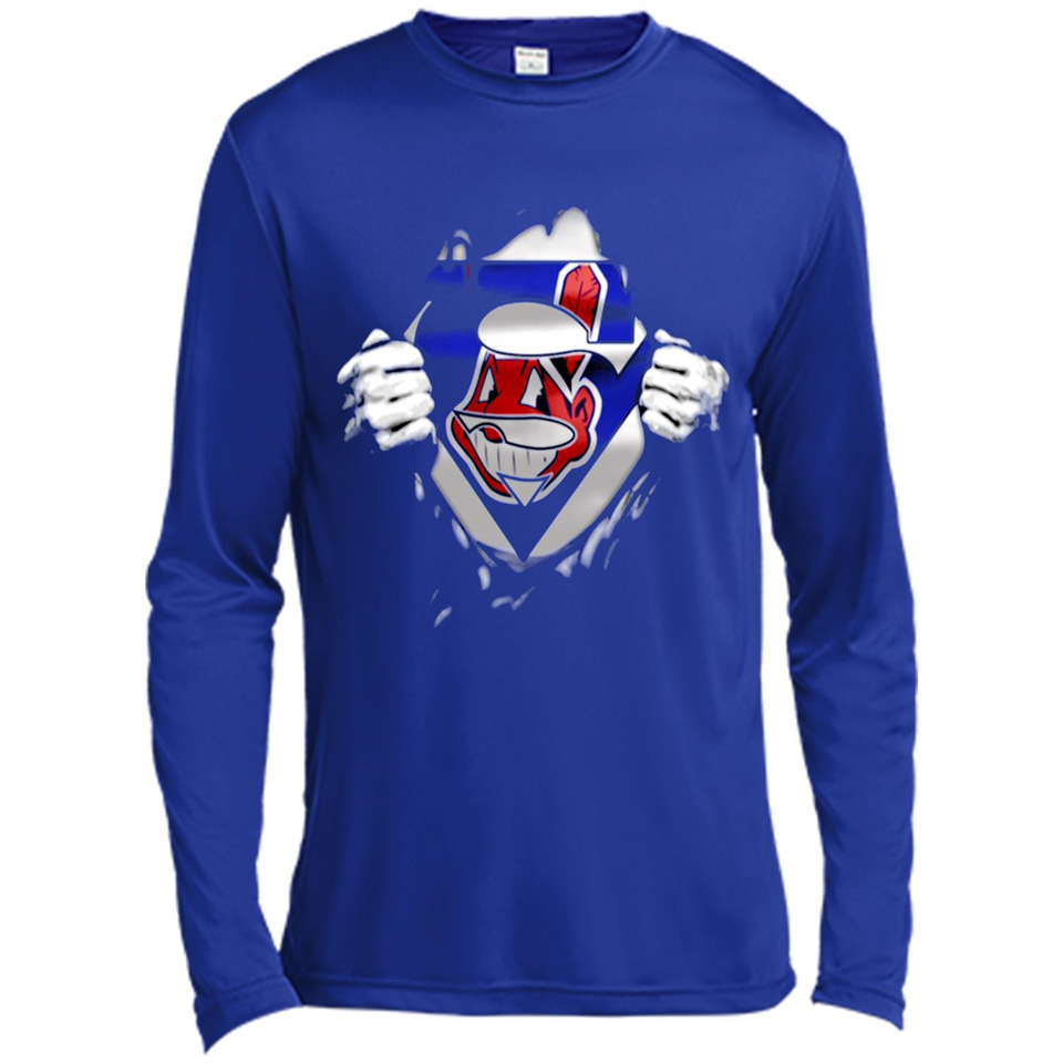 Cleveland Indians And Superman Fans - Canvas Long Sleeve T-Shirt