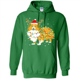 Christmas Lights Shetland Sheepdog Wearing Santa Hat Funny Xmas - Hoodie