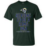 Reasons to be a Los Angeles Rams Fan Complete List on Back - Shirt