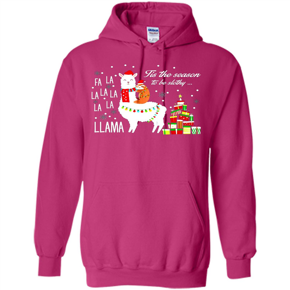 Llama Tis the season to be slothy Christmas sweatshirt PINGPONG - Hoodie