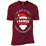 Be Nice to Farmer Santa Watching Christmas 1 - Premium Short Sleeve T-Shirt