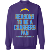 Reasons to be a Los Angeles Chargers Fan Complete List on Back - Sweatshirt