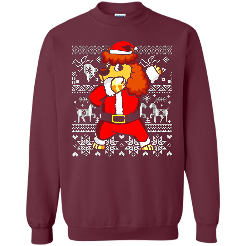 Dabbing Poodle Santa Christmas Holiday Sweatshirt - Sweatshirt