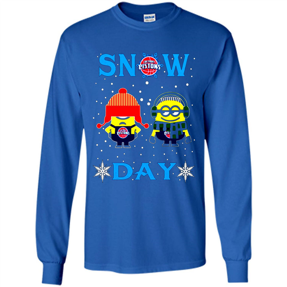 Snow Day Shirt For Detroit Pistons Vs Minion Fans pingpong