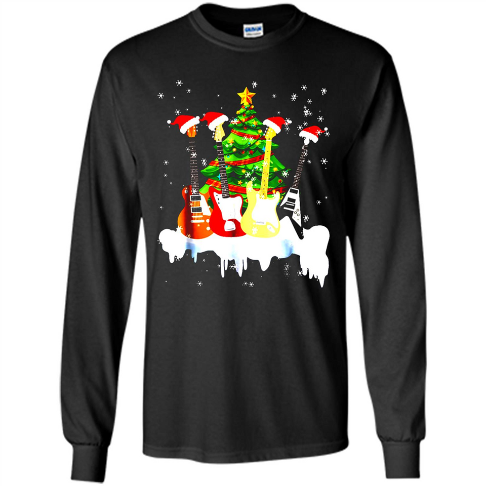 Santa Hat Electric Guitar Classical Guitar Christmas shirt Ladies' Boyfriend
