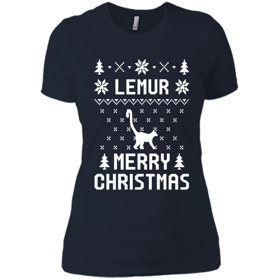 Vintage Tee For Women Men Graphic Shirts Lemur Ugly Christmas Sweater - Ladies' Boyfriend T-Shirt