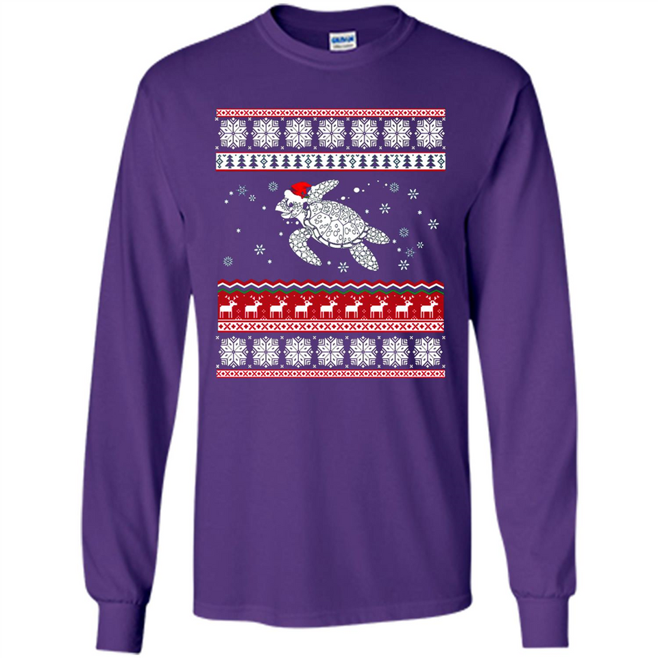 Sea Turtle Ugly Christmas T-Shirt - Long Sleeve T-Shirt