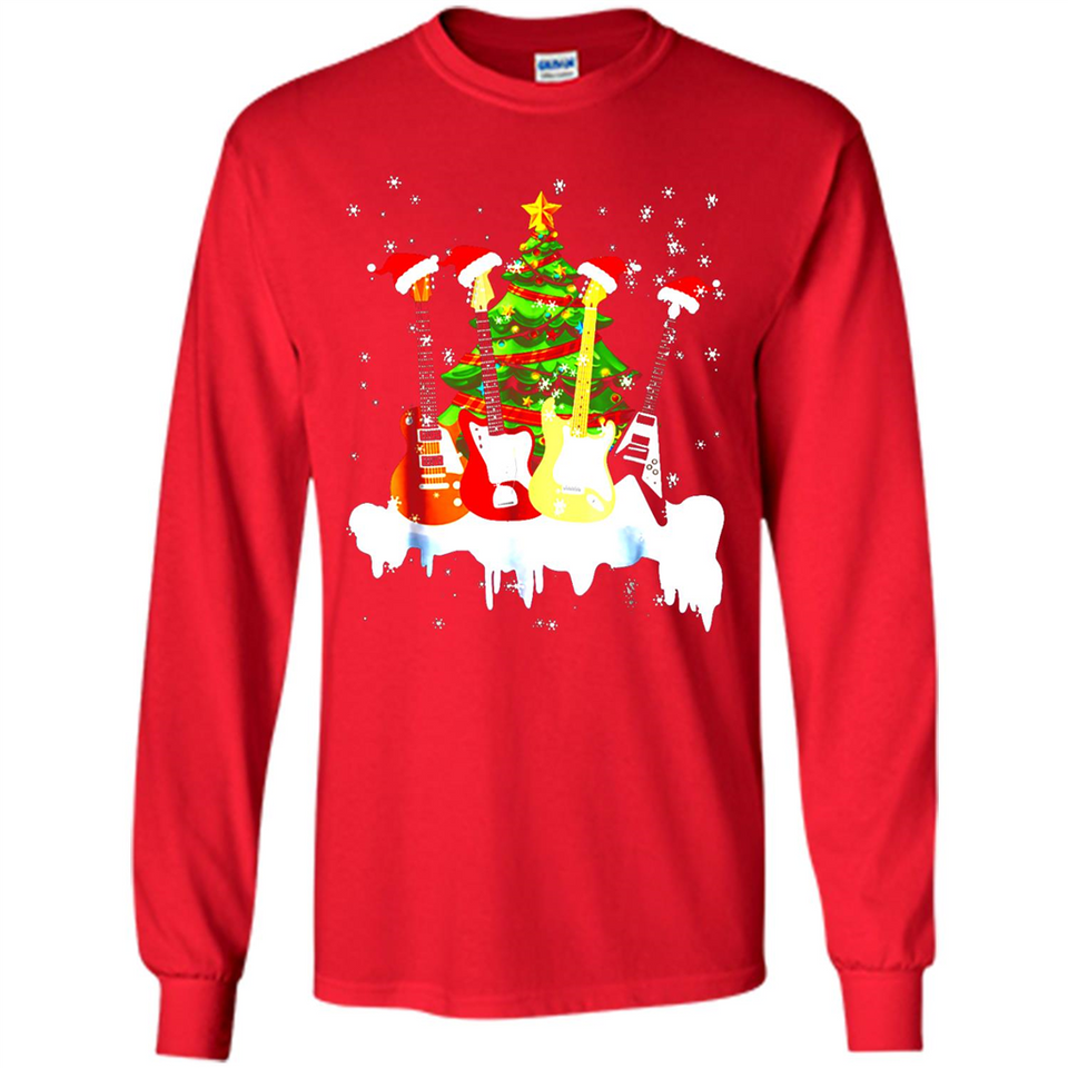 Santa Hat Electric Guitar Classical Guitar Christmas shirt Ladies' Boyfriend