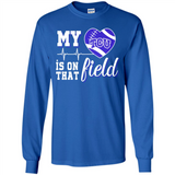 TCU Horned Frogs Football My Heart is on that Field - Long Sleeve T-Shirt