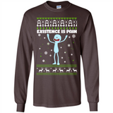 Mr Meeseeks Xistence Is Pain Ugly Christmas - Long Sleeve T-Shirt
