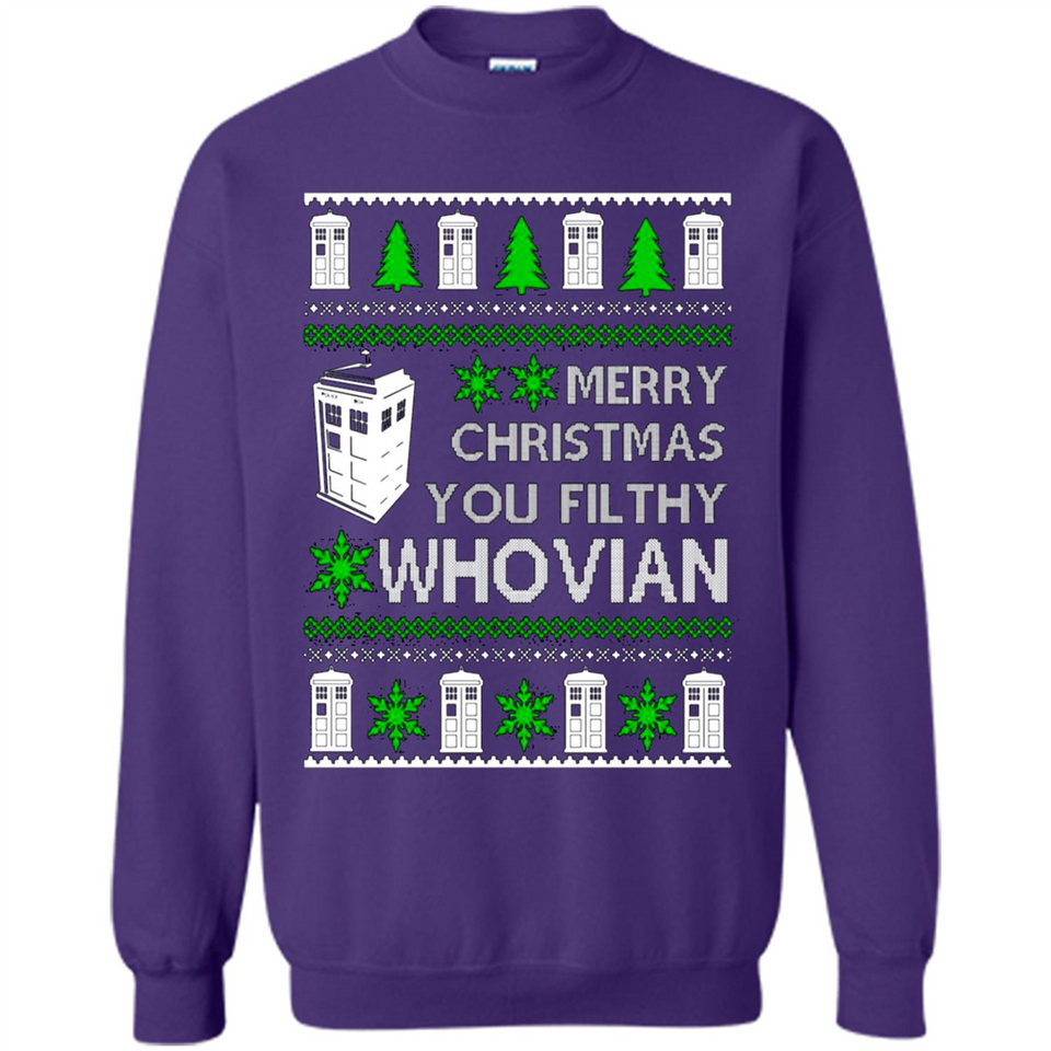 Merry Christmas You Filthy Whovian ugly sweater PINGPONG