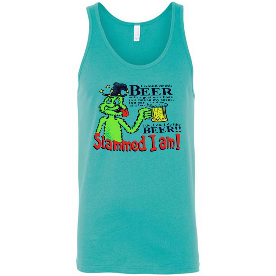 Slammed I Am I Would Drink Beer With A Goat On A Boat Shirt - Canvas Unisex Tank