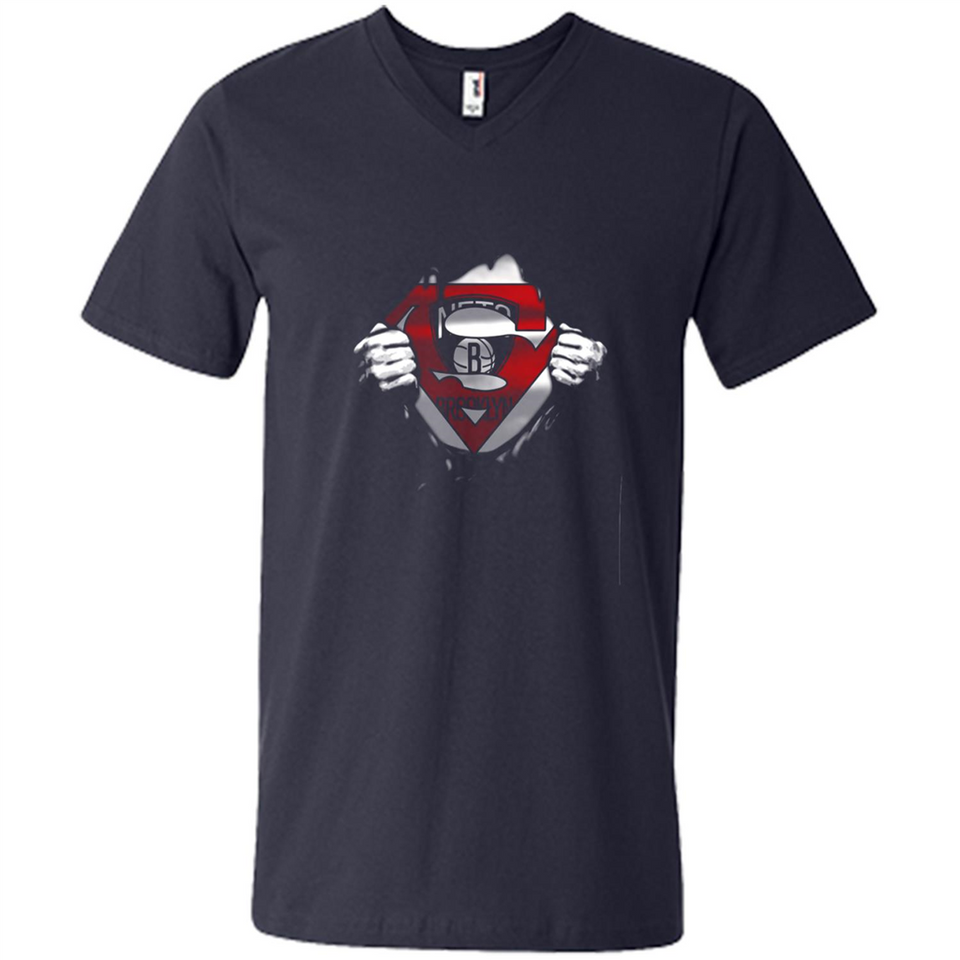 Brooklyn Nets And Superman Fans - Men's V-Neck