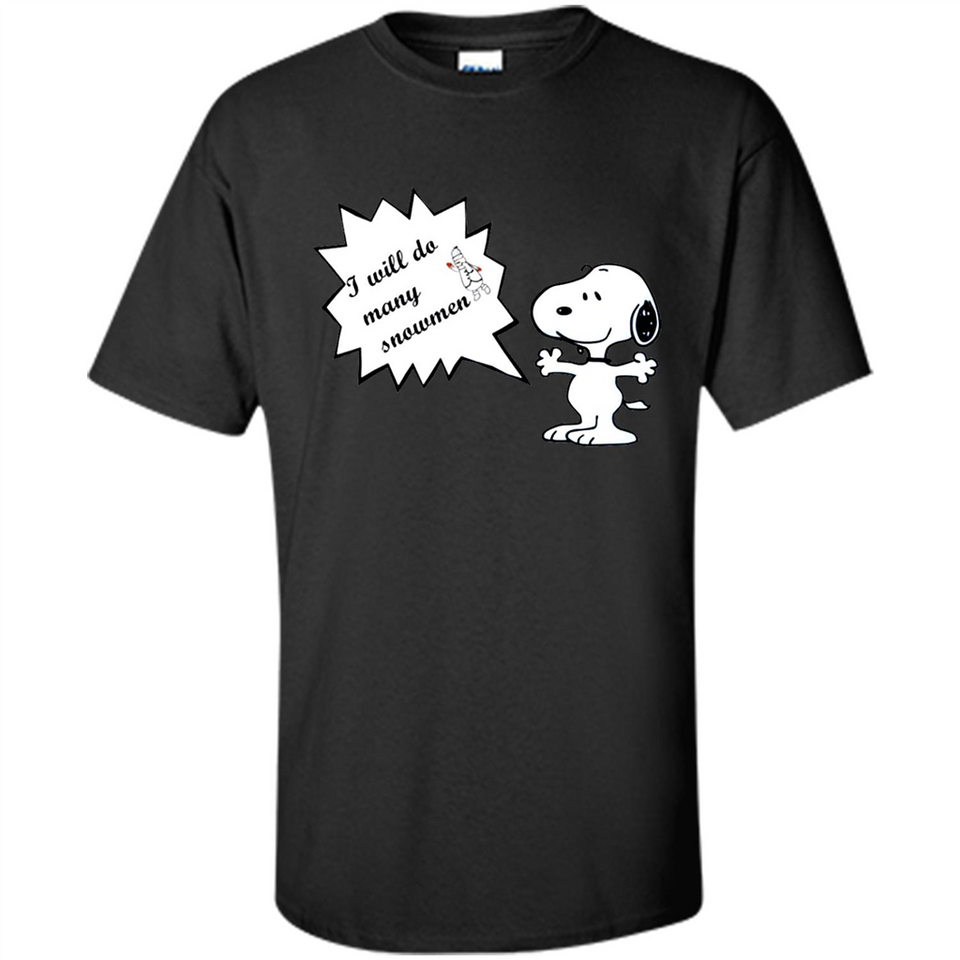 Snoopy I Will Do Many Snowman Christmas
