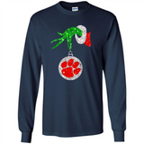Amazing tee Clemson Tigers Glitter Grinch Monogram Ornament Christmas Gift - Long Sleeve T-Shirt